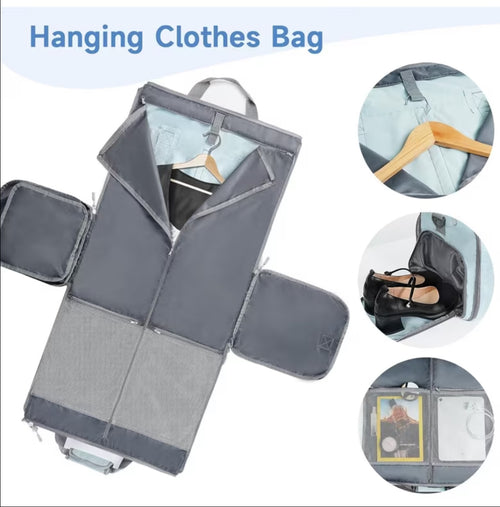 Borsa Porta Abiti da Viaggio 2in1 – Antipiega, 41L, Trasformabile in Borsone