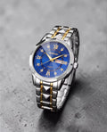 Orologio elegante acciaio inox quadrante blu con datario