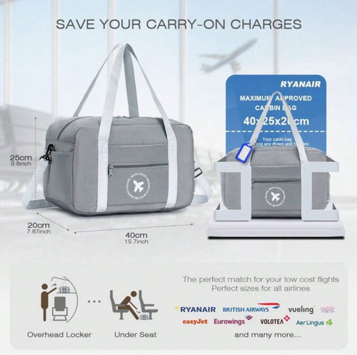Borsa da Viaggio Compatta– Impermeabile, Perfetta per Cabina Aereo