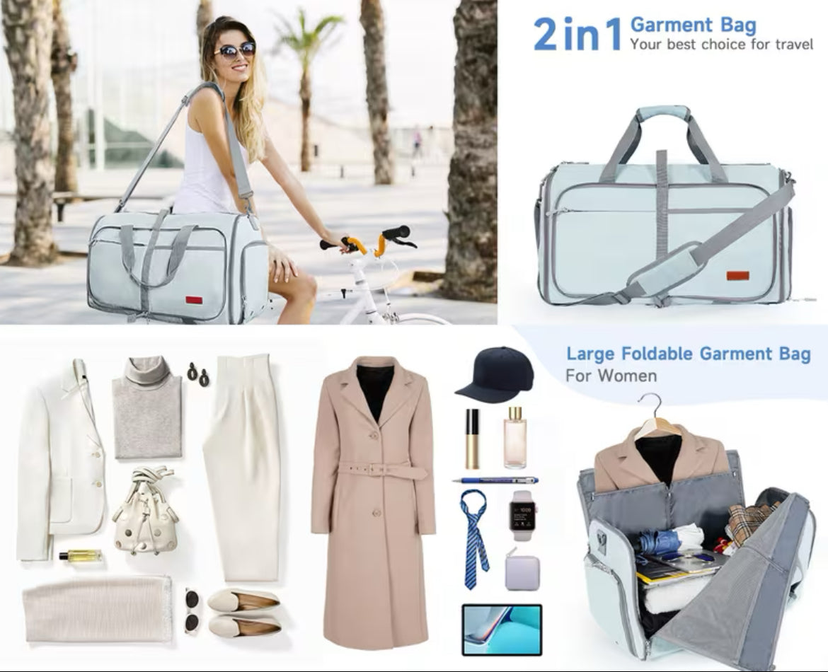 Borsa Porta Abiti da Viaggio 2in1 – Antipiega, 41L, Trasformabile in Borsone